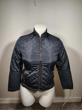 CAVALINI ORIGINALS Women's PXL Blue Quilted Puffer Jacket Zip-up Sherpa Lining